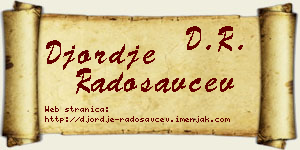 Đorđe Radosavčev vizit kartica